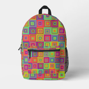 Quadrat farbiges Muster Bedruckter Rucksack