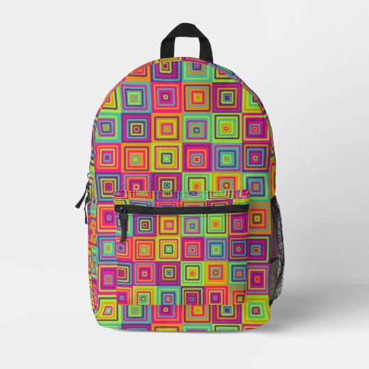 Quadrat farbiges Muster Bedruckter Rucksack (Vorderseite)