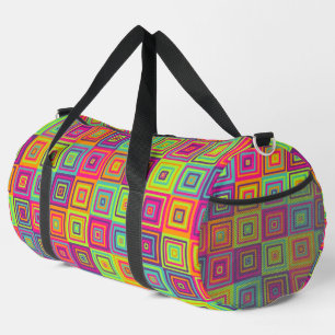 Quadrat farbiges Muster Duffle Bag