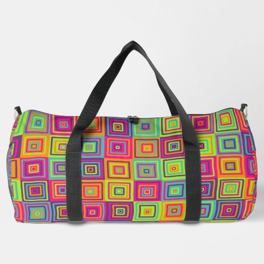 Quadrat farbiges Muster Duffle Bag (Rückseite)