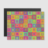 Quadrat farbiges Muster Magneteinladung (Vorne/Hinten)