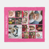 Quadrat-FotoCollage - Bis zu 14 Fotos rosa Fleecedecke (Vorderseite (Horizontal))