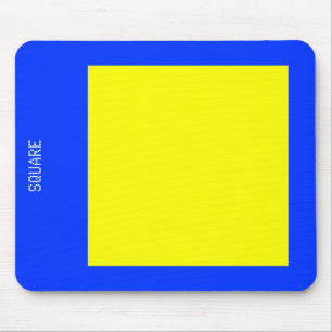 Quadrat - Gelb und Blau Mousepad