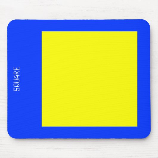 Quadrat - Gelb und Blau Mousepad (Vorne)