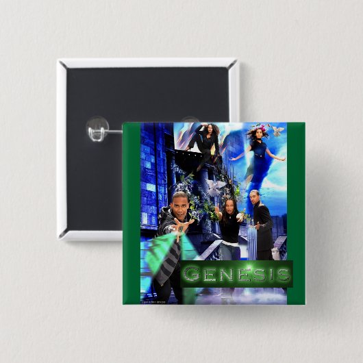 QUADRAT-"Genese-" Knopf - Quinceys Logo Button (Vorne & Hinten)