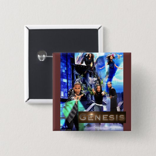 QUADRAT-"Genese-" Knopf - Taiges Logo Button (Vorne & Hinten)