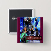 QUADRAT-"Genese-" Knopf - Xanders Logo Button (Vorne & Hinten)