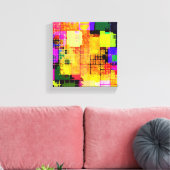 Quadrat Geometrisch mehrfarbig Abstrakt Leinwanddruck (Insitu (Wohnzimmer))