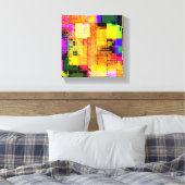 Quadrat Geometrisch mehrfarbig Abstrakt Leinwanddruck (Insitu (Schlafzimmer))