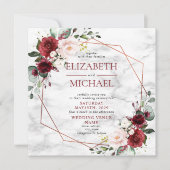 Quadrat Geometrisches Foto aus Kupfer Einladung (Vorderseite)