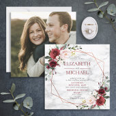 Quadrat Geometrisches Foto aus Kupfer Einladung