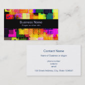 Quadrat Geometrisches mehrfarbiges Muster Visitenkarte (Vorne/Hinten)