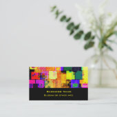 Quadrat Geometrisches mehrfarbiges Muster Visitenkarte (Stehend Vorderseite)