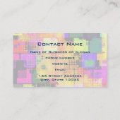 Quadrat Geometrisches mehrfarbiges Muster Visitenkarte (Rückseite)