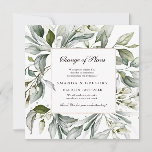 Quadrat Grüne Änderung der Pläne Ankündigungen (Vorderseite)