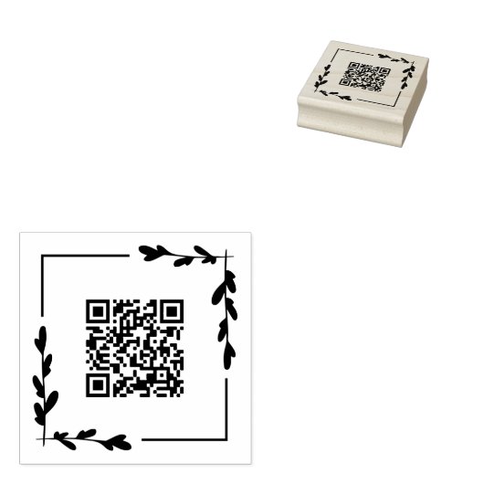 Quadrat-Grünflächen gestalten Ihren QR-Code Gummistempel (Stempel)
