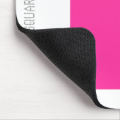 Quadrat - Heiß rosa und weiß Mousepad (Ecke)