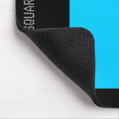 Quadrat - Himmelblau und Schwarz Mousepad (Ecke)