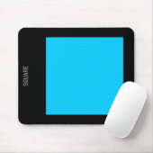 Quadrat - Himmelblau und Schwarz Mousepad (Mit Mouse)
