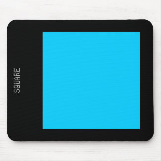 Quadrat - Himmelblau und Schwarz Mousepad
