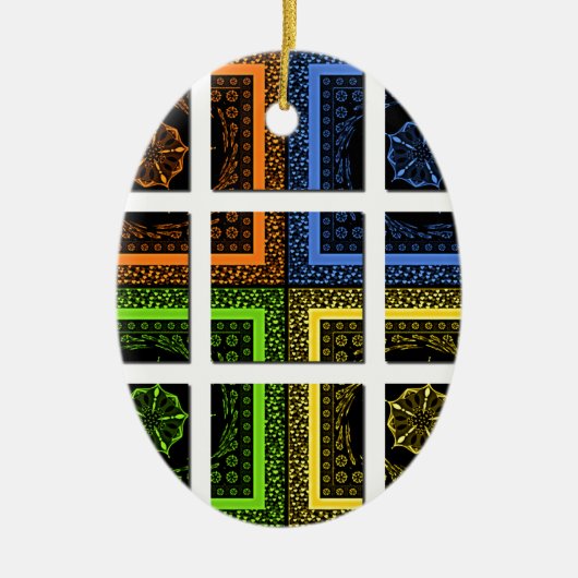 Quadrat in einer Schachtel Keramik Ornament (Vorne)