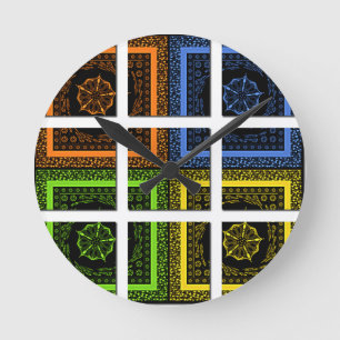 Quadrat in einer Schachtel Runde Wanduhr