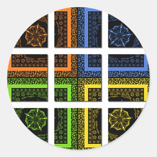 Quadrat in einer Schachtel Runder Aufkleber (Vorderseite)