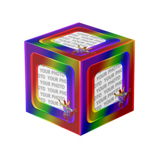 Quadrat in quadratischen Rahmen farbige II + Ihr F (Vorderseite Schrägansicht)