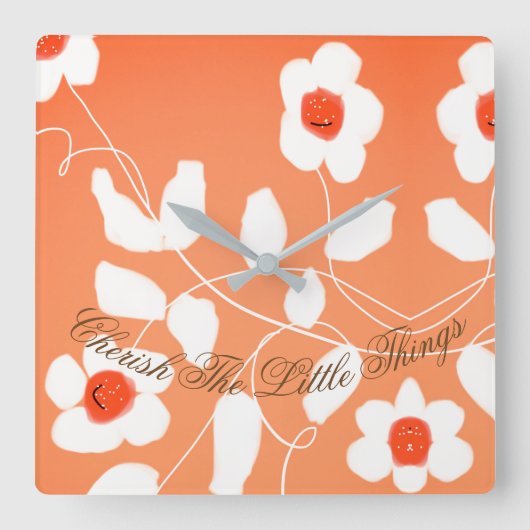 Quadrat Inspiration Uhr die kleinen Dinge (Vorderseite)