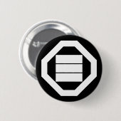 Quadrat Kanji Zeichen für drei in Oshiki Button (Vorne & Hinten)