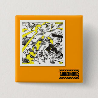 Quadrat. Knopf-Nashorn 39 Dangerhouse Button