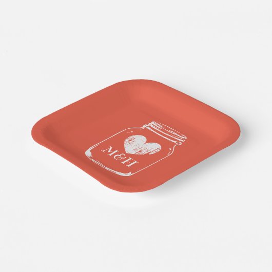 Quadrat Land chic Maurerglas Party Teller (Gewinkelt)