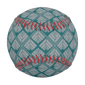 Quadrat Leaf Muster Aquamarin neutral Baseball (Vorderseite)