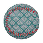 Quadrat Leaf Muster Aquamarin neutral Baseball (Vorderseite Links)