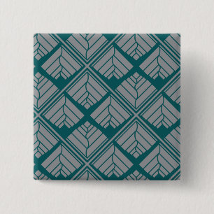Quadrat Leaf Muster Aquamarin neutral Button