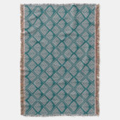Quadrat Leaf Muster Aquamarin neutral Decke (Vorderseite Vertikal)