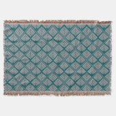 Quadrat Leaf Muster Aquamarin neutral Decke (Vorderseite)