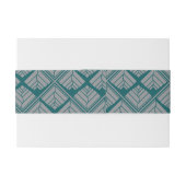 Quadrat Leaf Muster Aquamarin neutral Einladungsbanderole (Rückseitenbeispiel)