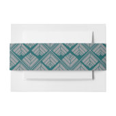 Quadrat Leaf Muster Aquamarin neutral Einladungsbanderole (Vorderseite Beispiel)