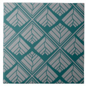 Quadrat Leaf Muster Aquamarin neutral Fliese (Vorderseite)