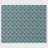 Quadrat Leaf Muster Aquamarin neutral Geschenkpapier (Flach)
