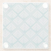 Quadrat Leaf Muster Aquamarin neutral Glasuntersetzer (Rückseite)