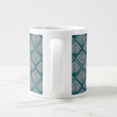Quadrat Leaf Muster Aquamarin neutral Jumbo-Tasse (Rückseite)