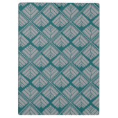 Quadrat Leaf Muster Aquamarin neutral Klemmbrett (Rückseite)