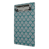 Quadrat Leaf Muster Aquamarin neutral Mini Klemmbrett (Gewinkelt2)