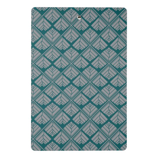 Quadrat Leaf Muster Aquamarin neutral Mini Klemmbrett (Rückseite)