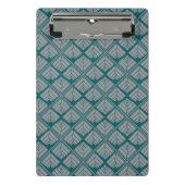 Quadrat Leaf Muster Aquamarin neutral Mini Klemmbrett (Vorderseite)