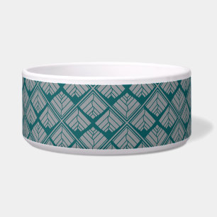 Quadrat Leaf Muster Aquamarin neutral Napf