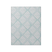 Quadrat Leaf Muster Aquamarin neutral Notizblock (Rotiert)