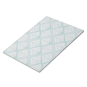 Quadrat Leaf Muster Aquamarin neutral Notizblock